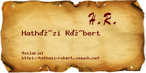 Hatházi Róbert névjegykártya